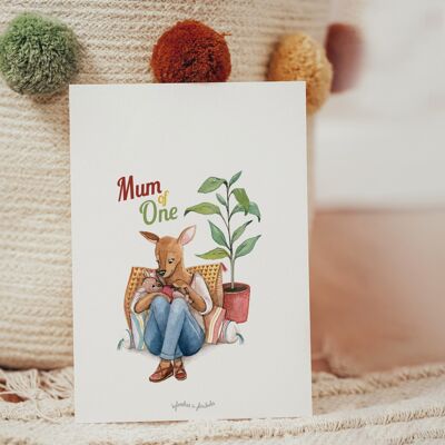 Tarjeta del día de la madre mamá de una Biche