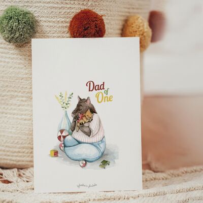 Father's day card Dad of one Boar