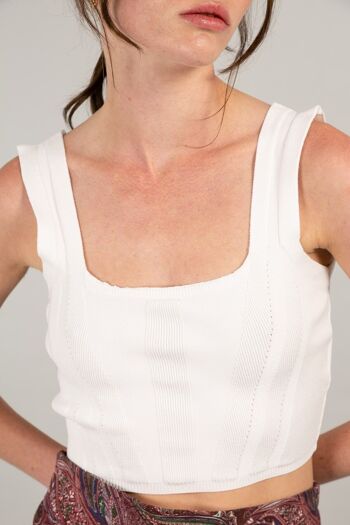 Bandage crop top BLANC - SWETA 2