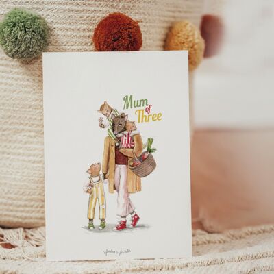 Mother's day card mum of three Boar