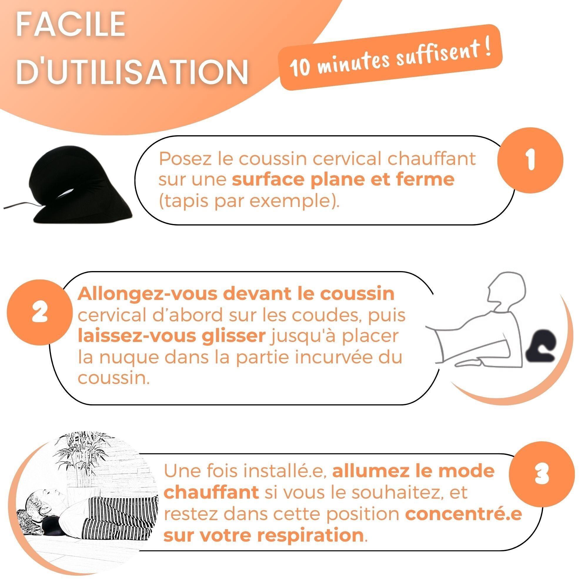 Coussin de décompression cervicale chauffant Climsom Flex