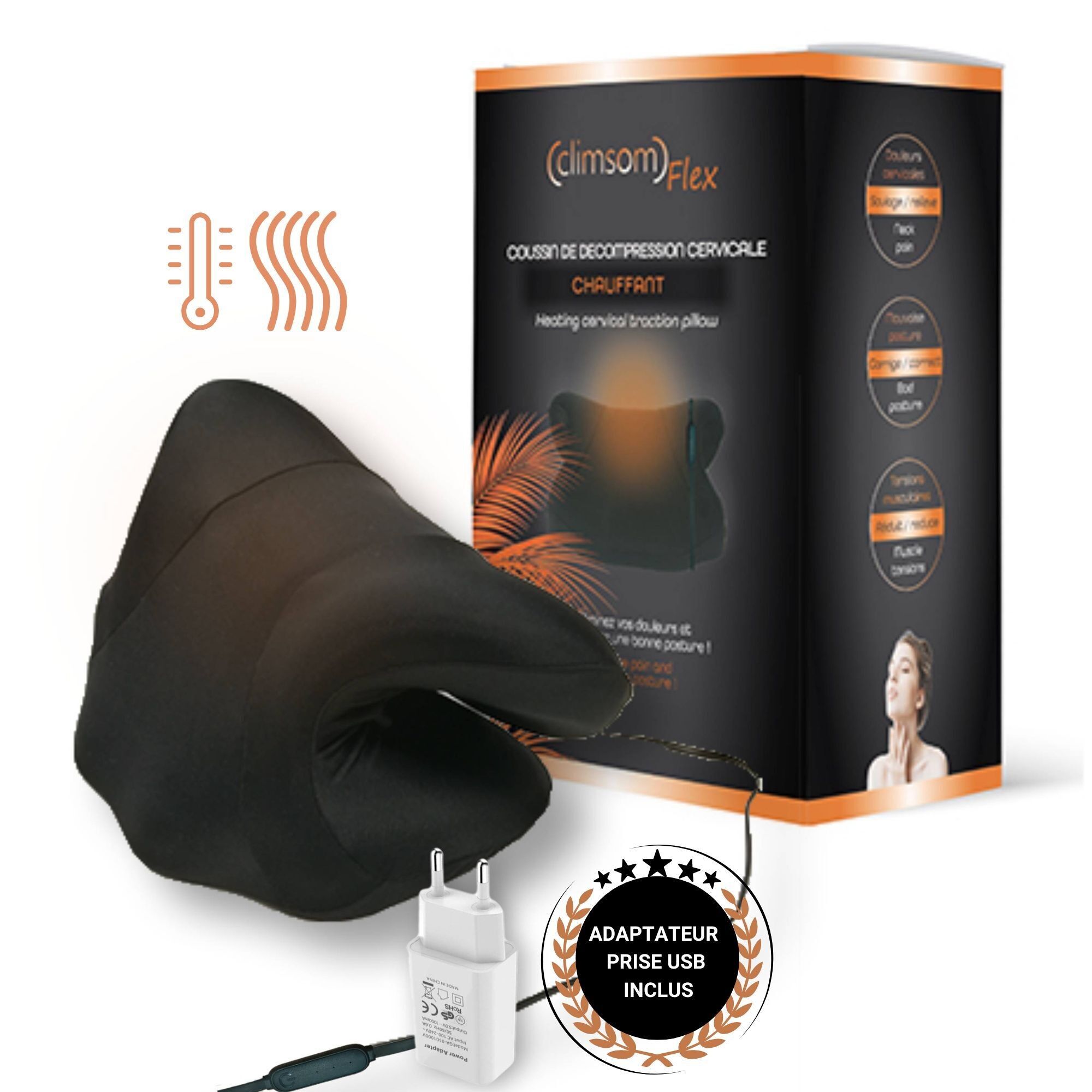 Coussin de décompression cervicale chauffant Climsom Flex