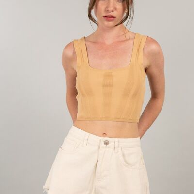 Bandage crop top CAMEL - SWETA