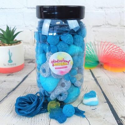 Jar of blue candies - Candy Mix