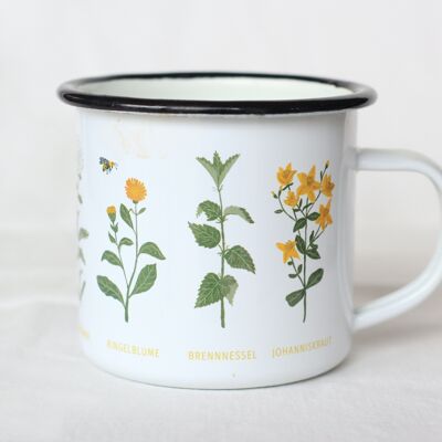 Enamel mug "medicinal herbs" | Mug Enamel Cup Botanical