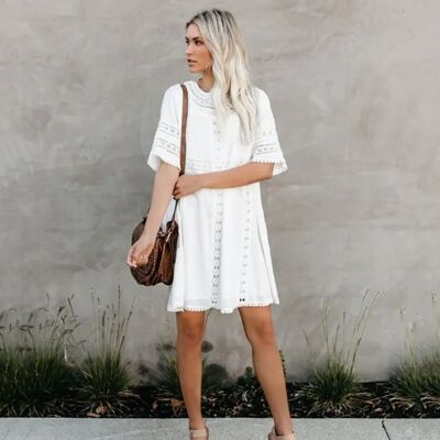 Robe d'été blanche pour femme | robe de plage | tenue de plage