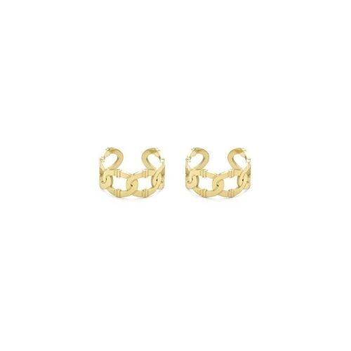 Boucles Oreilles Ear Cuff Créoles Ajustable Maille Plate