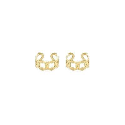 Boucles Oreilles Ear Cuff Créoles Ajustable Maille Plate