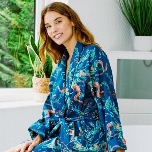 Lightweight Women's Dressing Gown - Ocean Treasure