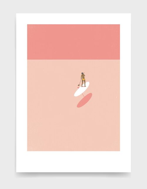 Paddleboard girl - A4 - Pink