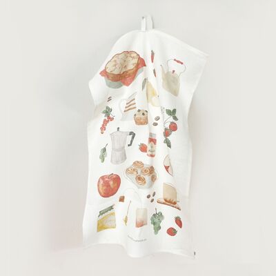Tea towel "Summer" | 100% linen | tea towel | gift idea | Home Textiles | Illustration | pattern || HEART & PAPER