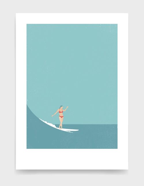 Surfer girl - A4 - Blue