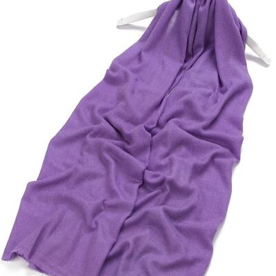 Bufanda De Cachemira Pura Color Liso - Púrpura