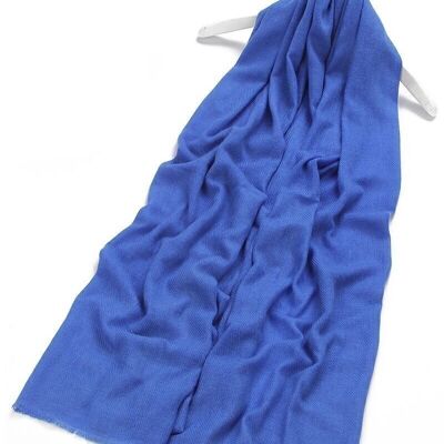 Plain Colour Pure Cashmere Scarf - Royal Blue