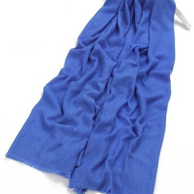 Plain Colour Pure Cashmere Scarf - Royal Blue