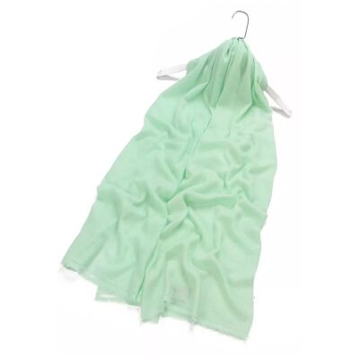 Plain Colour Pure Cashmere Scarf - Mint Green