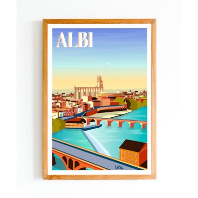 Poster Albi - Occitania | Poster vintage minimalista | Poster di viaggio | Poster di viaggio | Decorazione d'interni