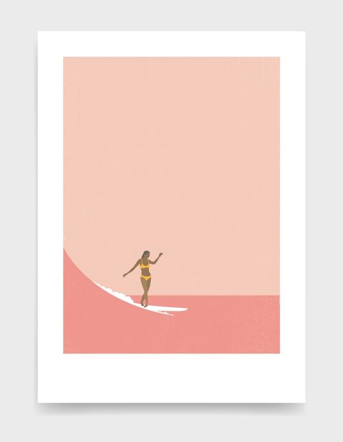 Surfer girl - A4 - Pink