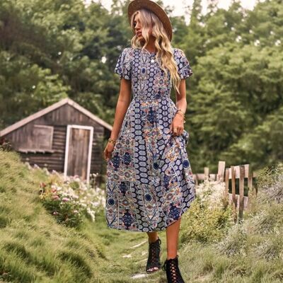 Maxi dames jurk | bohemian print | patroon | kleuren