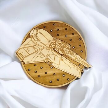 Ensemble de 6 sous-verres en bois Star Wars Ships - Cadeau de pendaison de crémaillère 4