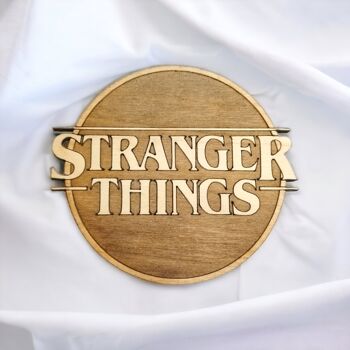 Lot de 6 sous-verres en bois Stranger Things - cadeau de pendaison de crémaillère 2