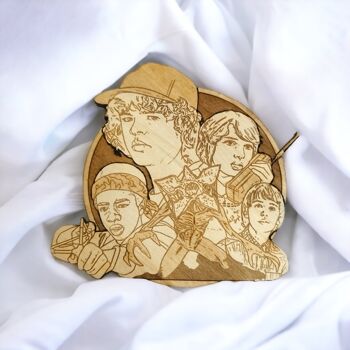 Lot de 6 sous-verres en bois Stranger Things - cadeau de pendaison de crémaillère 8