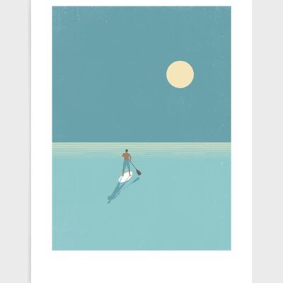 Paddleboarder at sunset - A5