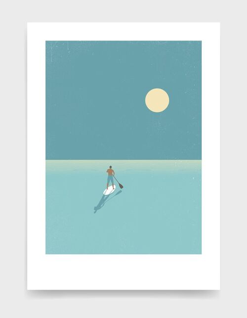 Paddleboarder at sunset - A4