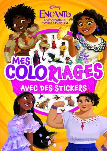 Cahier de coloriages - DISNEY - Encanto, la fantastique famille Madrigal - Mes coloriages avec stickers 1