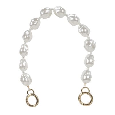 Schultergurt Tasche | "CHAIN PEARL" Perlenkette gold & silber