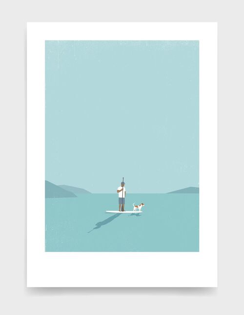 Paddleboarder and dog - A3