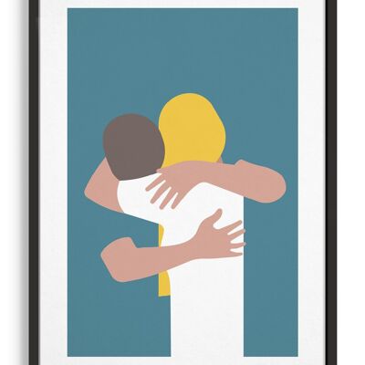 Couple embrace - A5 - Blue