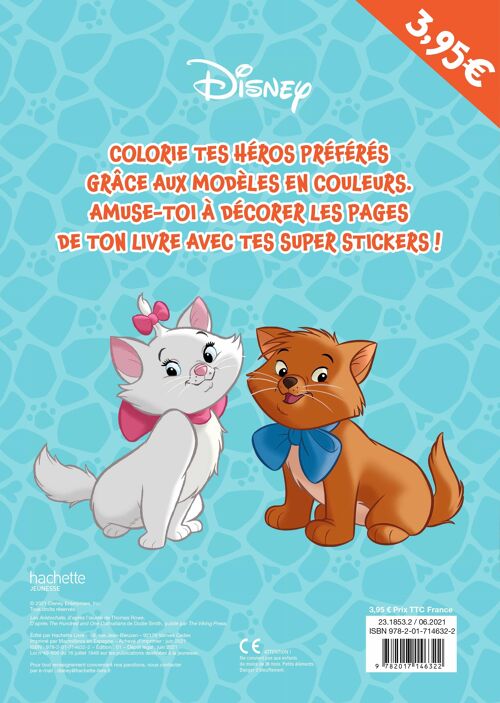 Cahier de coloriages - DISNEY ANIMAUX - Mes coloriages avec stickers