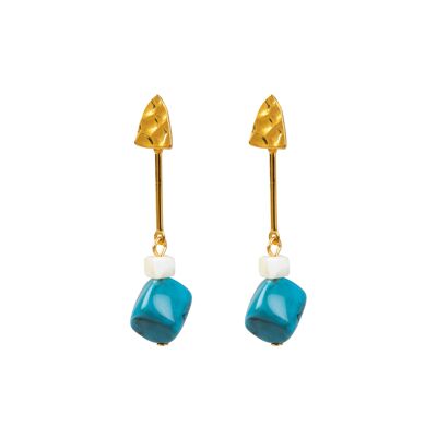 Schmuck | Ohrringe "QARA" Ohrstecker blau gold