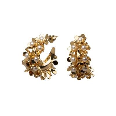 Schmuck | Ohrringe "TIA" Ohrstecker Blumen Perlen gold