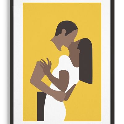 Lovers kiss - A5 - Yellow