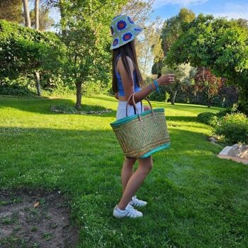 Joli chapeau en papier pour femme avec motif floral pour l'été, il peut être plié et mis dans la valise et le sac. 7