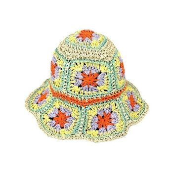 Joli chapeau en papier pour femme avec motif floral pour l'été, il peut être plié et mis dans la valise et le sac. 11