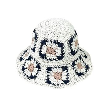 Joli chapeau en papier pour femme avec motif floral pour l'été, il peut être plié et mis dans la valise et le sac. 12