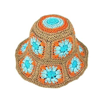 Joli chapeau en papier pour femme avec motif floral pour l'été, il peut être plié et mis dans la valise et le sac. 13