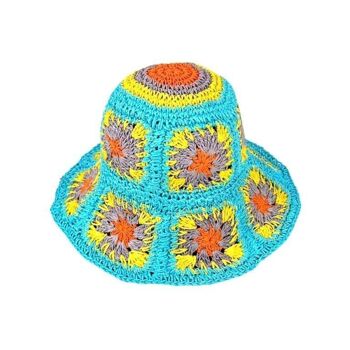 Joli chapeau en papier pour femme avec motif floral pour l'été, il peut être plié et mis dans la valise et le sac. 20