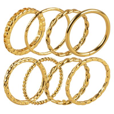 Schmuck | Ringset "BEA" 8 Ringe gold & silber