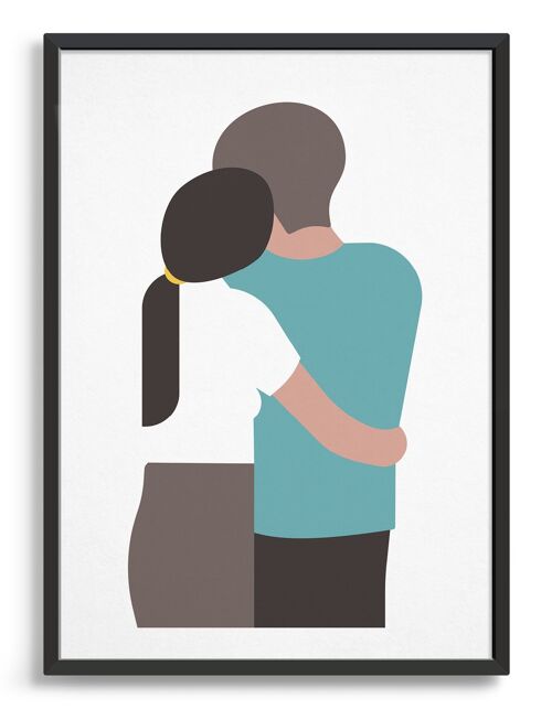 Couple hug - A5 - White