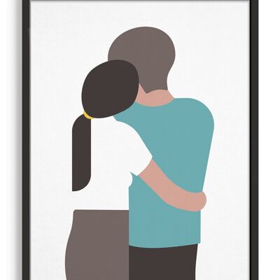 Couple hug - A2 - White