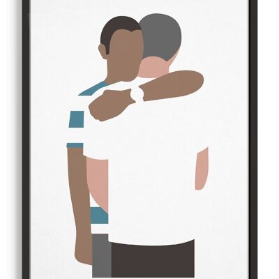 Abrazo de hombre - A4 - Blanco