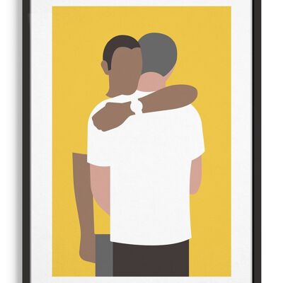 Man hug - A4 - Yellow