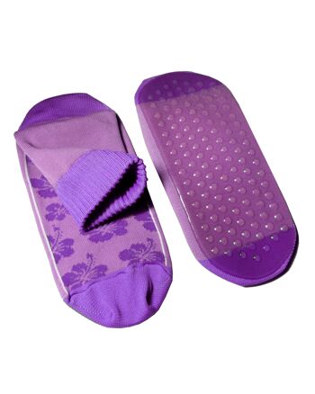 Chaussettes de sable antidérapantes pour enfants et adultes >>Fleurs hawaïennes<< 3