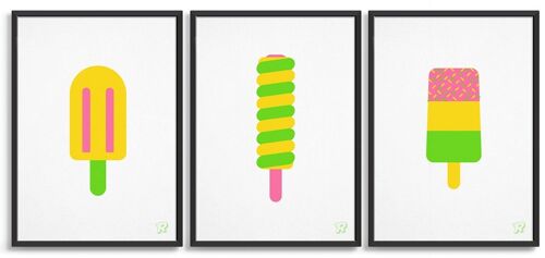 Ice lolly print set - A4 - Bright colours