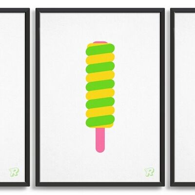 Ice lolly print set - A4 - Bright colours