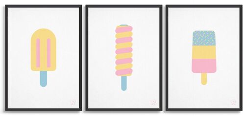 Ice lolly print set - A4 - Pastel colours
